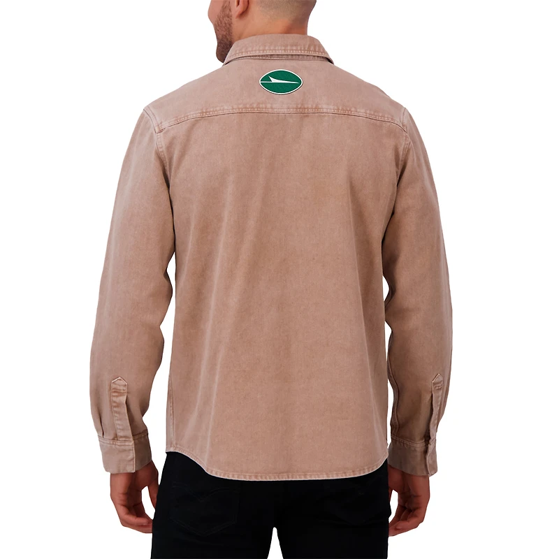 Chemise à manches longues teintée en pièce pour homme Darius Rucker Collection by Fanatics Brown New York Jets