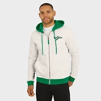 Men's Darius Rucker Collection by Fanatics Cream New York Jets Distressed Graphics Full-Zip Hoodie