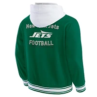 Veste à capuche boutons-pression pour homme de la collection Darius Rucker Fanatics, verte, New York Jets