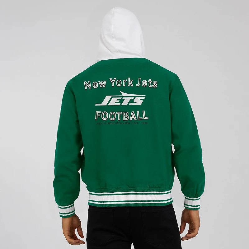 Men's Darius Rucker Collection by Fanatics Green New York Jets Full-Snap Hoodie Jacket