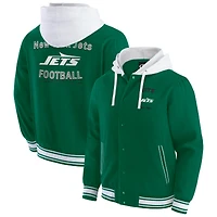 Veste à capuche boutons-pression pour homme de la collection Darius Rucker Fanatics, verte, New York Jets