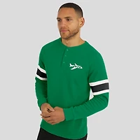 Men's Darius Rucker Collection by Fanatics Kelly Green New York Jets Waffle-Knit Raglan Long Sleeve Henley T-Shirt