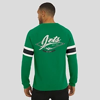 Men's Darius Rucker Collection by Fanatics Kelly Green New York Jets Waffle-Knit Raglan Long Sleeve Henley T-Shirt