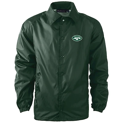 Men's Dunbrooke Green New York Jets Coaches Classic Raglan Full-Snap Windbreaker Jacket