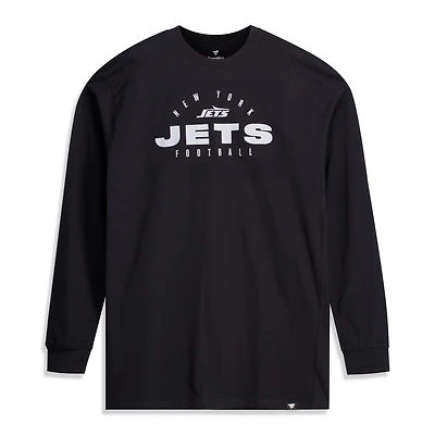 Men's Fanatics Black New York Jets Big & Tall Coverage Scheme Long Sleeve T-Shirt