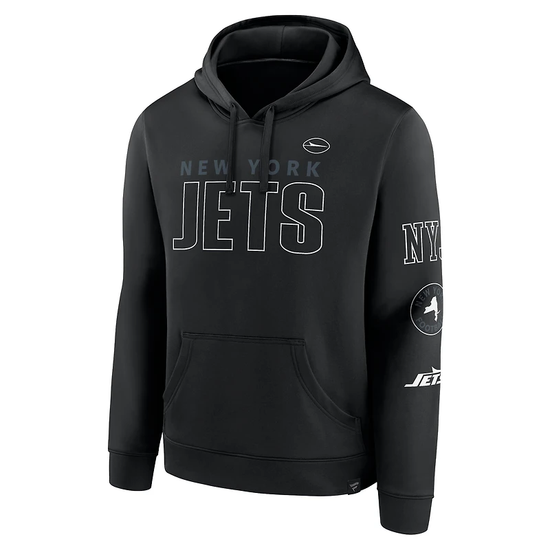 Men's Fanatics  Black New York Jets Big & Tall Fleece Pullover Hoodie