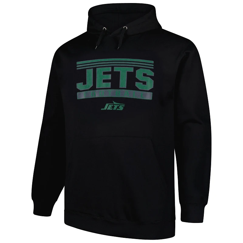 Sweat à capuche noir Fanatics New York Jets Big & Tall Pop pour hommes