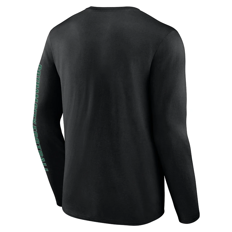 T-shirt à manches longues Fanatics Vision Big & Tall pour hommes, noir, New York Jets