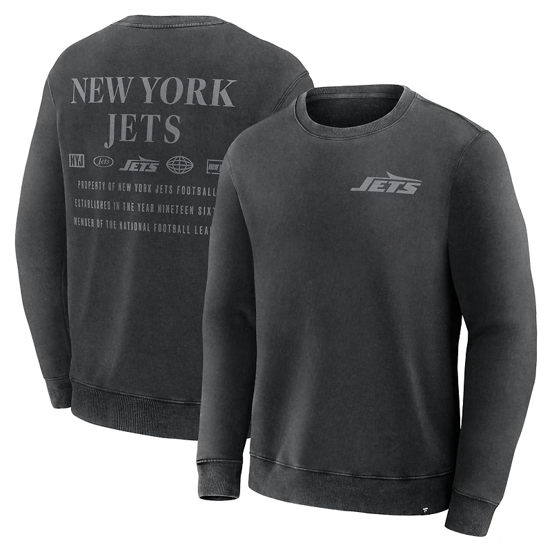 Men's Fanatics Black New York Jets Deep Route Pullover Sweatshirt