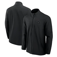 Men's Fanatics Black New York Jets Front Office Micro Tonal Lightweight Full-Zip Jacket