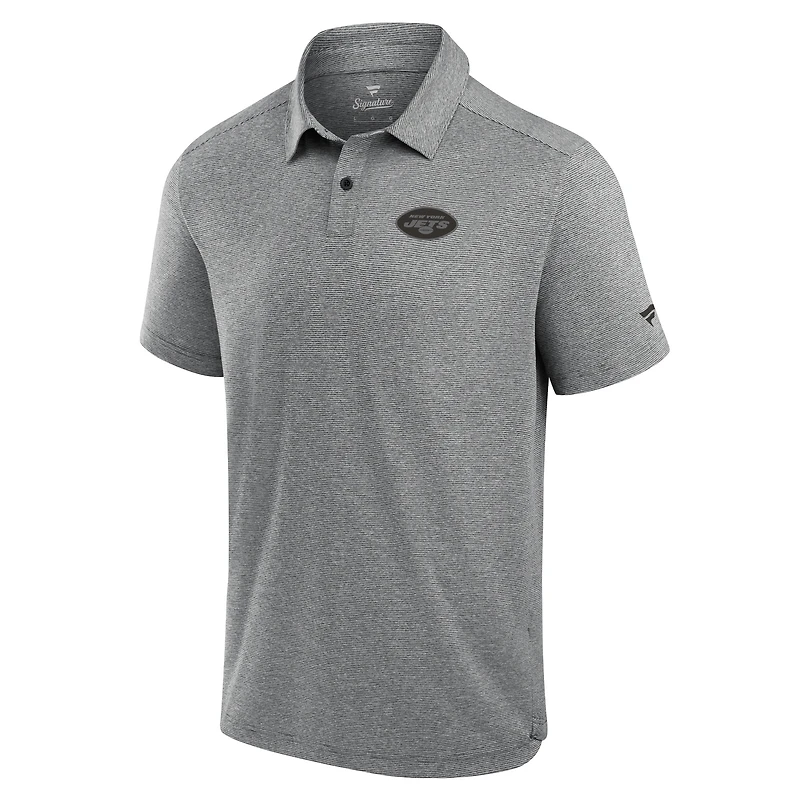 Polo technique noir Fanatics pour homme des New York Jets