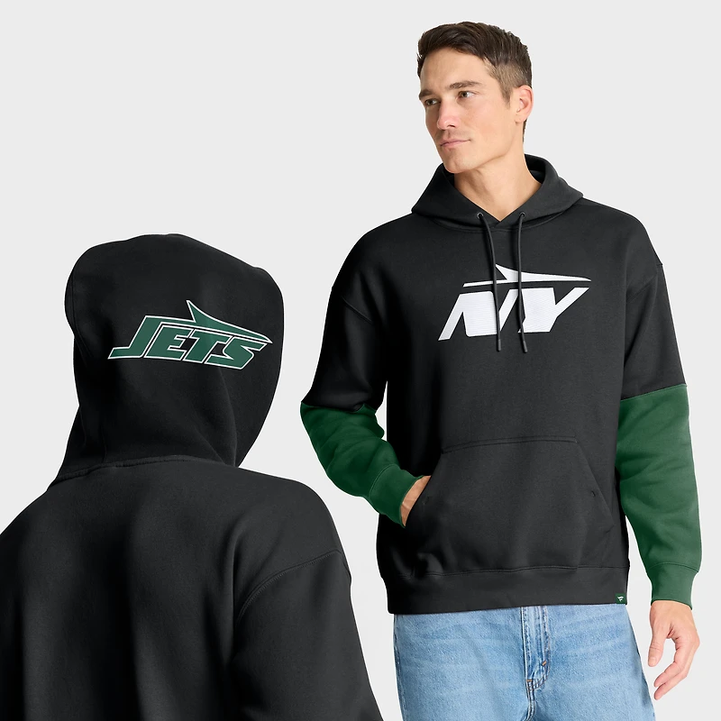 Men's Fanatics Black New York Jets Helmet Alt Pullover Hoodie