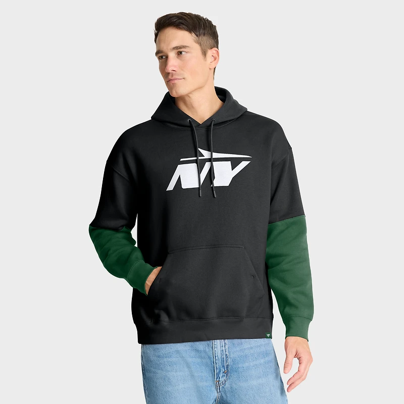 Men's Fanatics Black New York Jets Helmet Alt Pullover Hoodie
