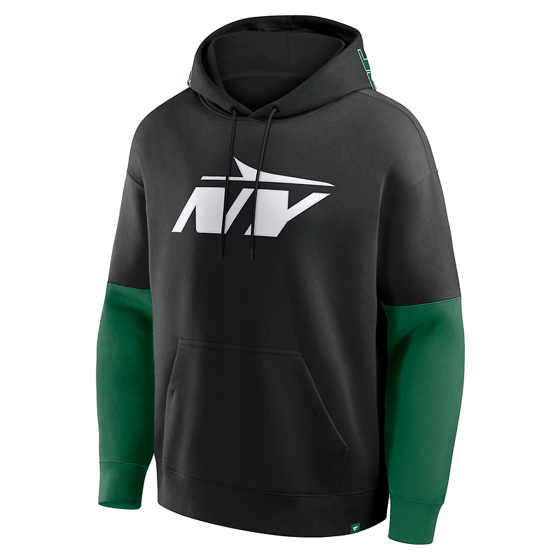 Men's Fanatics Black New York Jets Helmet Alt Pullover Hoodie