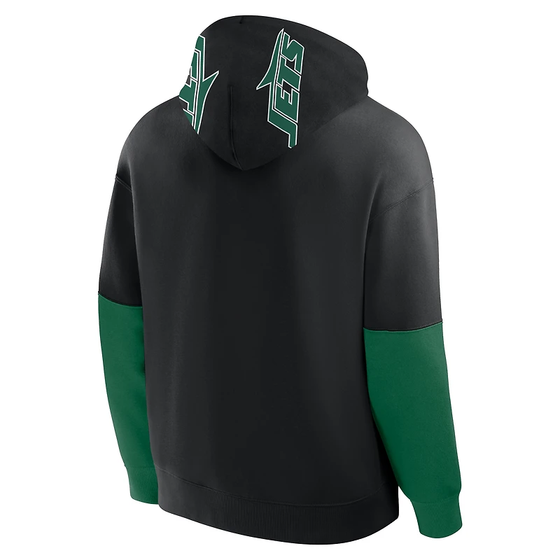 Men's Fanatics Black New York Jets Helmet Alt Pullover Hoodie