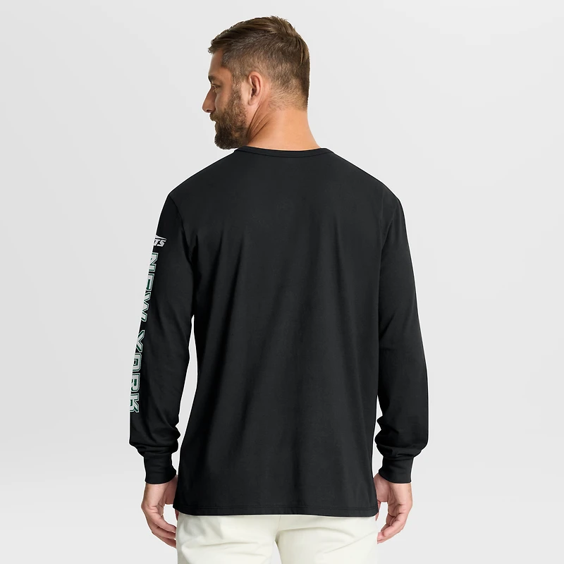 Men's Fanatics Black New York Jets Hometown Sweep Legacy Long Sleeve T-Shirt