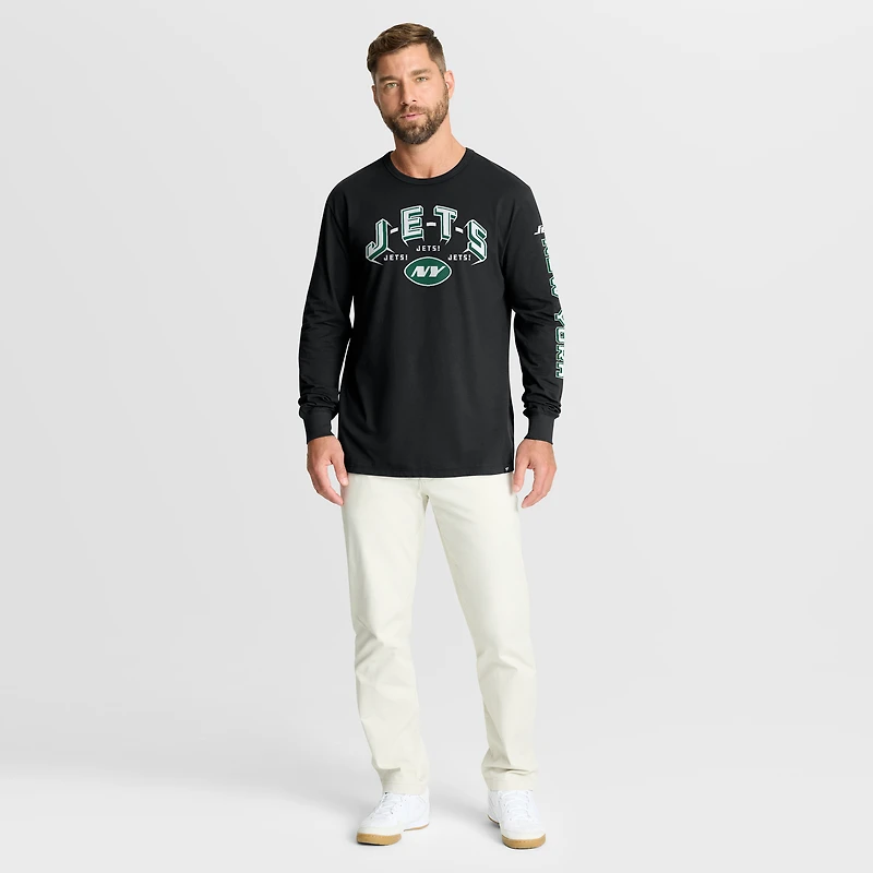 T-shirt à manches longues Fanatics noir pour homme, motif Hometown Sweep Legacy des New York Jets