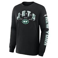 T-shirt à manches longues Fanatics noir pour homme, motif Hometown Sweep Legacy des New York Jets