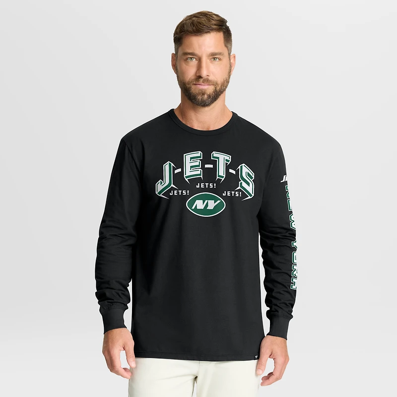 Men's Fanatics Black New York Jets Hometown Sweep Legacy Long Sleeve T-Shirt