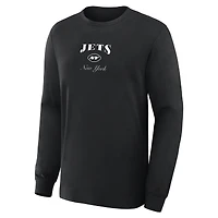 T-shirt à manches longues Fanatics noir pour homme New York Jets Midnight Falls
