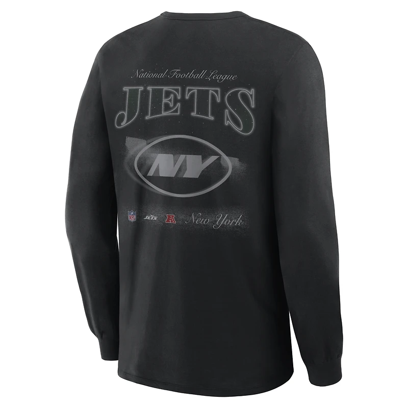 Men's Fanatics  Black New York Jets Midnight Falls Long Sleeve T-Shirt