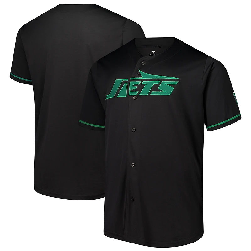 Maillot à boutons complets Pop New York Jets noir Fanatics pour homme