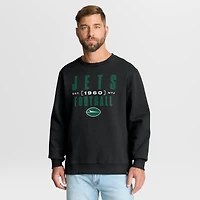 Men's Fanatics Black New York Jets Powerful Throw Legacy Pullover Sweatshirt