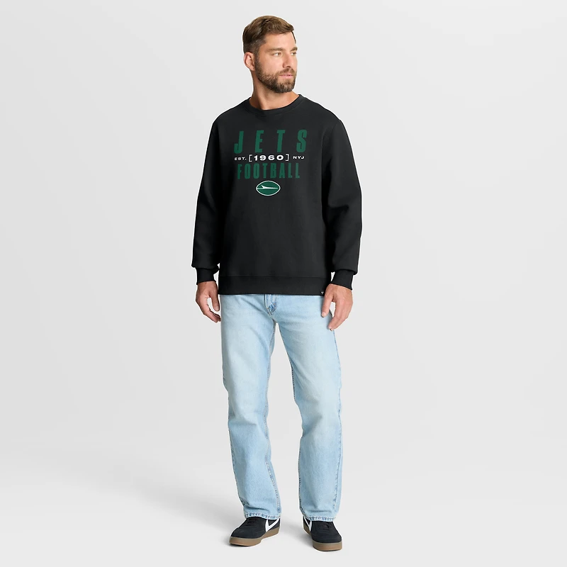 Sweat-shirt noir Fanatics pour homme, motif Powerful Throw Legacy des New York Jets