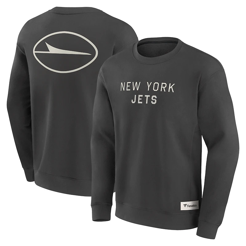 Men's Fanatics Charcoal New York Jets Elements Future Ground Lettering Pullover Sweatshirt