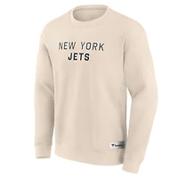 Men's Fanatics Cream New York Jets Elements Future Ground Lettering Pullover Sweatshirt