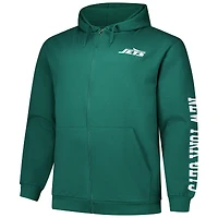 Sweat à capuche zippé manches longues et col rond pour homme Fanatics Green New York Jets