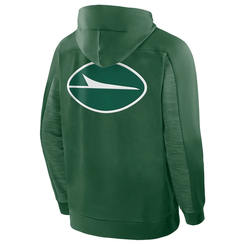 Sweat à capuche zippé vert New York Jets Checkdown Pass pour homme