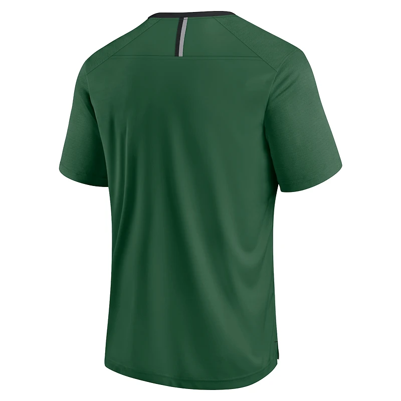 T-shirt vert fanatique pour homme avec logo New York Jets Defender Fade Slant