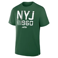 T-shirt Fanatics vert pour homme, véritable favori des New York Jets