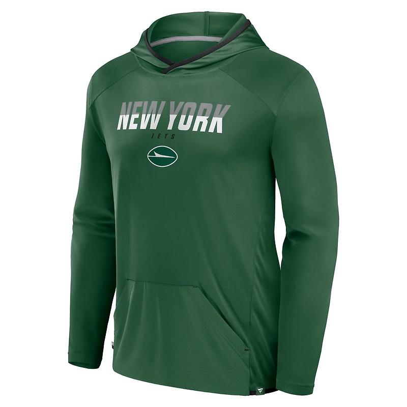 T-shirt à manches longues et capuche de transition pour homme Fanatics Green New York Jets