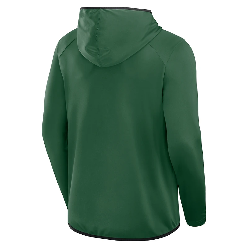 T-shirt à manches longues et capuche de transition pour homme Fanatics Green New York Jets
