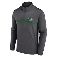 Pull à fermeture éclair quart de tour Fanatics Heather Charcoal New York Jets pour homme