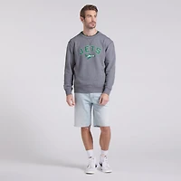 Men's Fanatics  Heather Gray New York Jets Loop Terry Pullover Sweatshirt