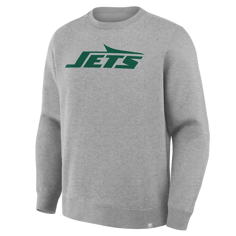 Men's Fanatics Heather Gray New York Jets Primary Logo Legacy Sweatshirt