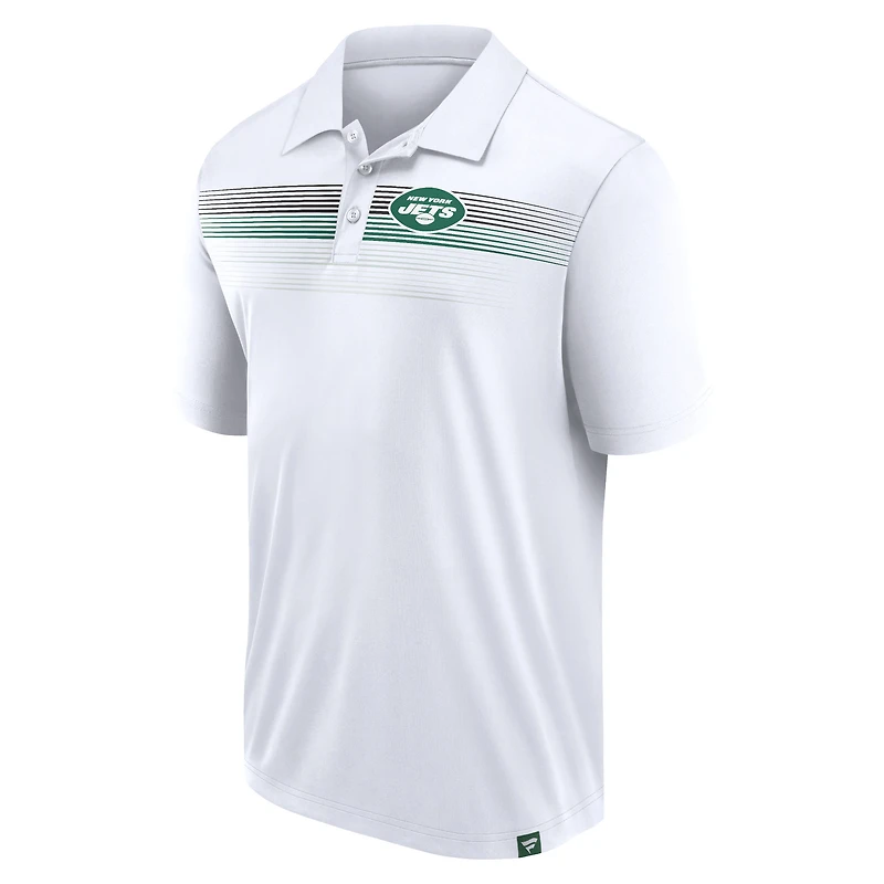 Polo Interlock Fanatics blanc New York Jets Victory For Us pour hommes