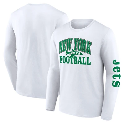 Men's Fanatics White New York Jets Vintage Combo Up Two Long Sleeve T-Shirt