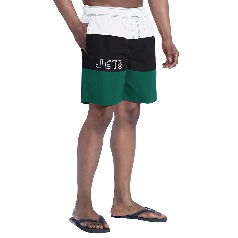 Short de bain G-III Sports by Carl Banks pour homme, vert/noir, motif Sunrise Volley des New York Jets