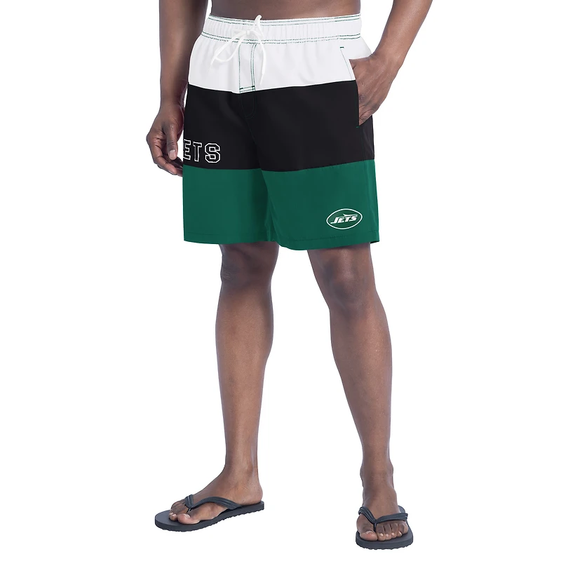 Short de bain G-III Sports by Carl Banks pour homme, vert/noir, motif Sunrise Volley des New York Jets