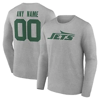 Men's New York Jets Team Authentic Personalized Name & Number Long Sleeve T-Shirt