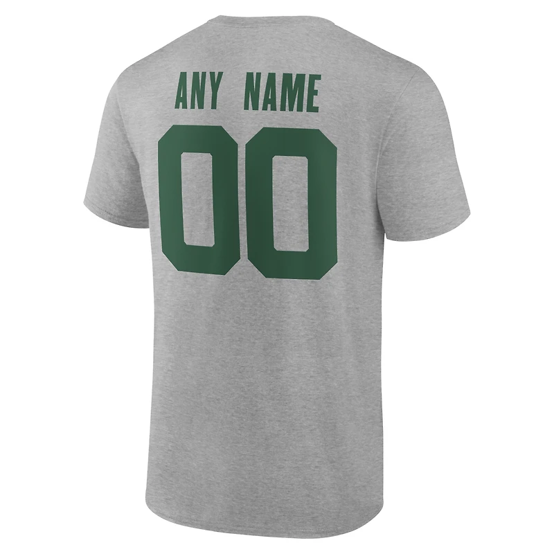 Men's Gray New York Jets Team Authentic Personalized Name & Number T-Shirt