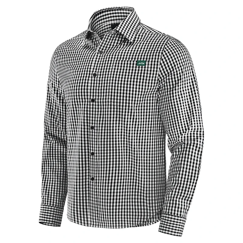 Men's J. Palmer Black New York Jets Dual Threat Long Sleeve Button-Up Shirt