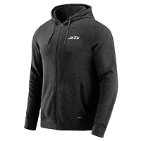 Men's J. Palmer Dark Heather Gray New York Jets Players Lounge Tri-Blend Full-Zip Hoodie