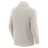 Pull raglan gris J. Palmer pour homme, The Playmaker Cardigan, des Jets de New York