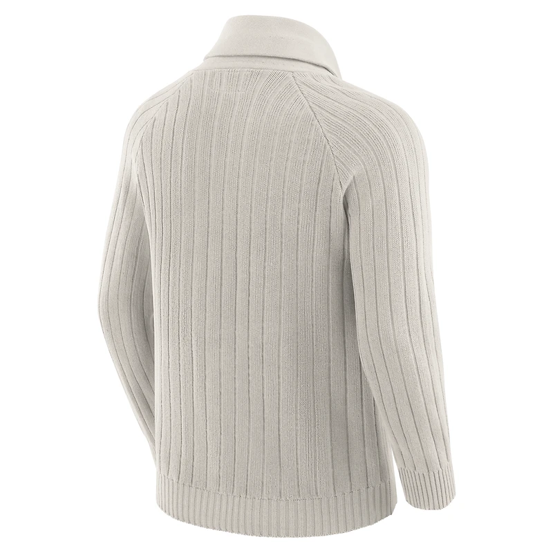 Pull raglan gris J. Palmer pour homme, The Playmaker Cardigan, des Jets de New York