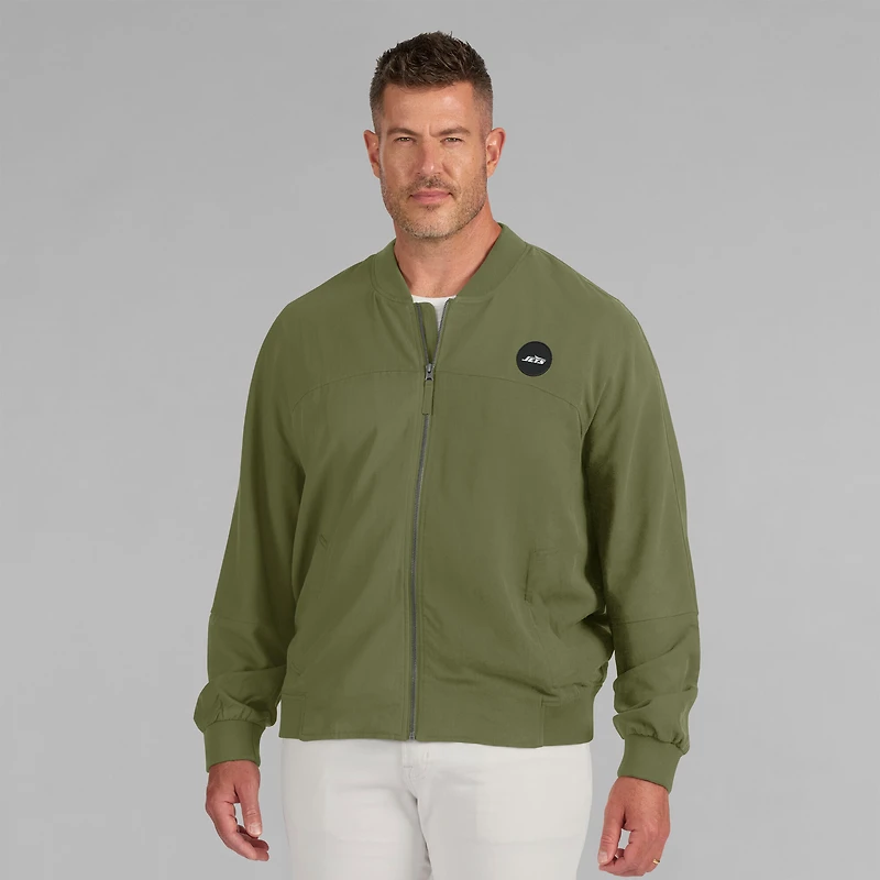 Veste légère à fermeture éclair complète J. Palmer Olive New York Jets Cover-4 Tri-Blend pour homme